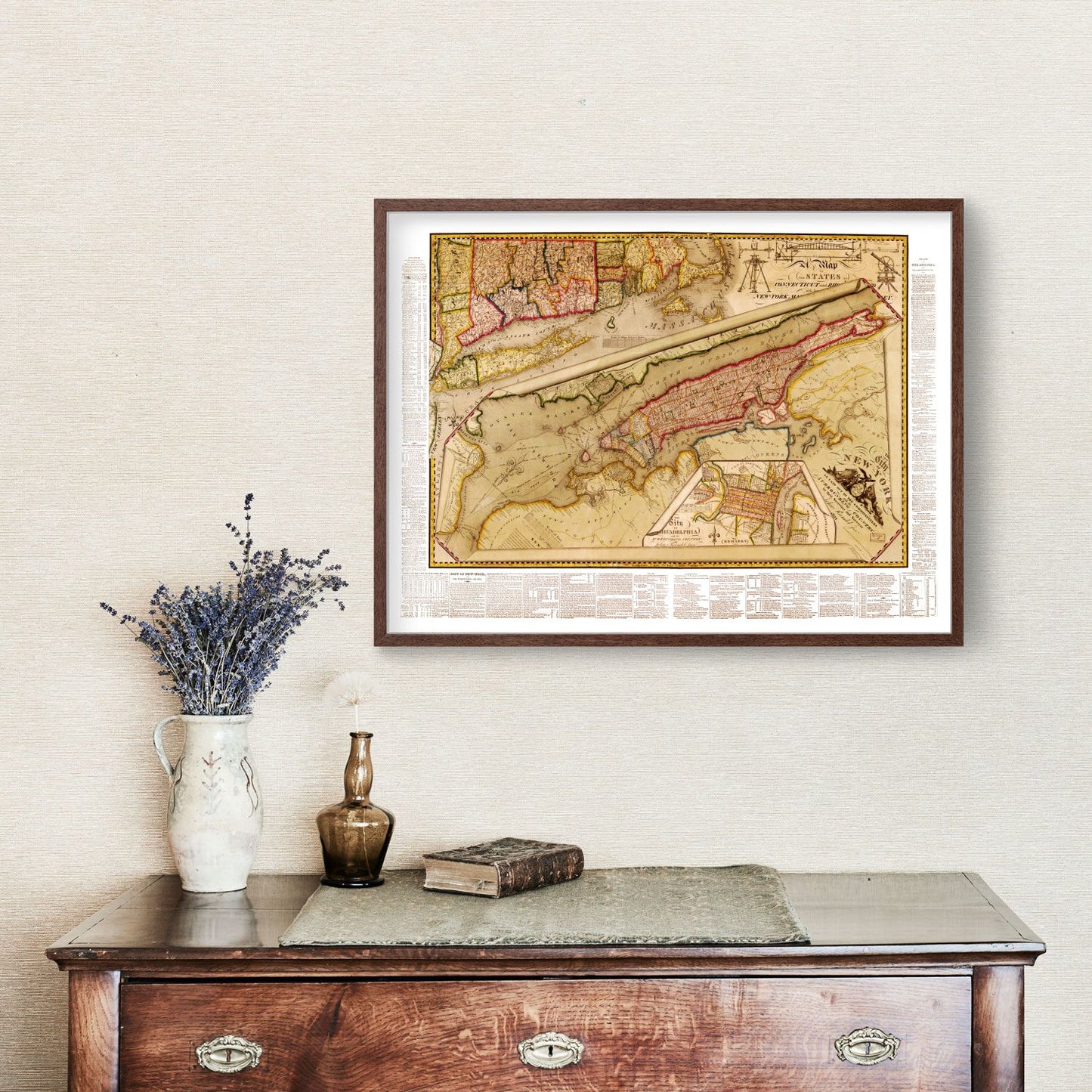 Vintage Map of New York City, New York, 1821