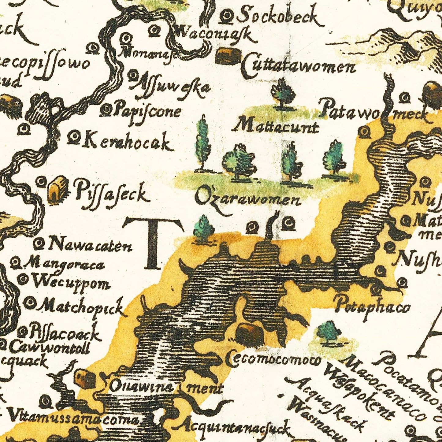 Vintage Map of Virginia, 1627