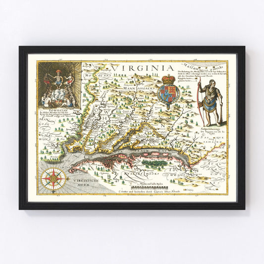 Vintage map of Virginia, 1627