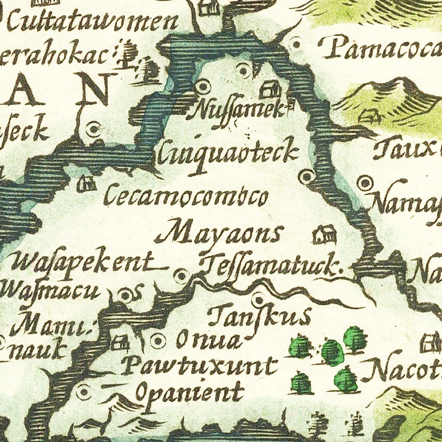 Vintage Map of Virginia, 1630