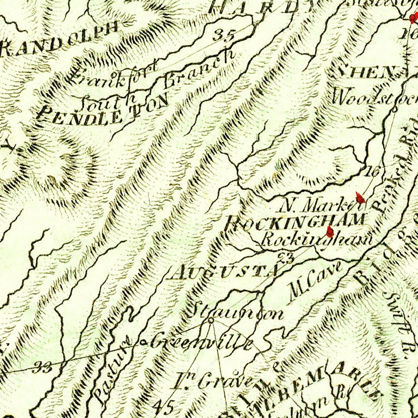 Vintage Map of Virginia, 1804