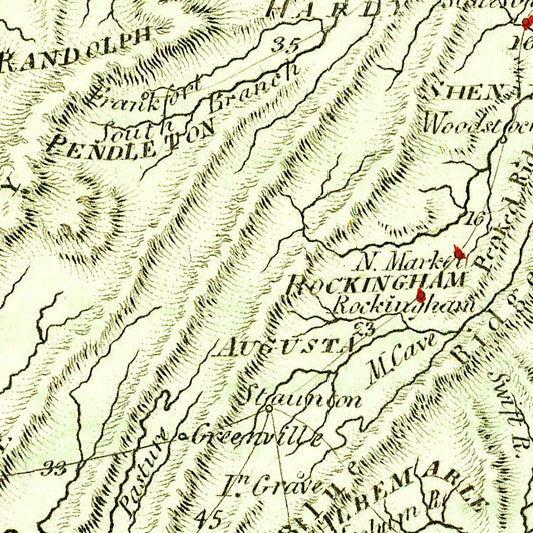 Vintage Map of Virginia, 1804