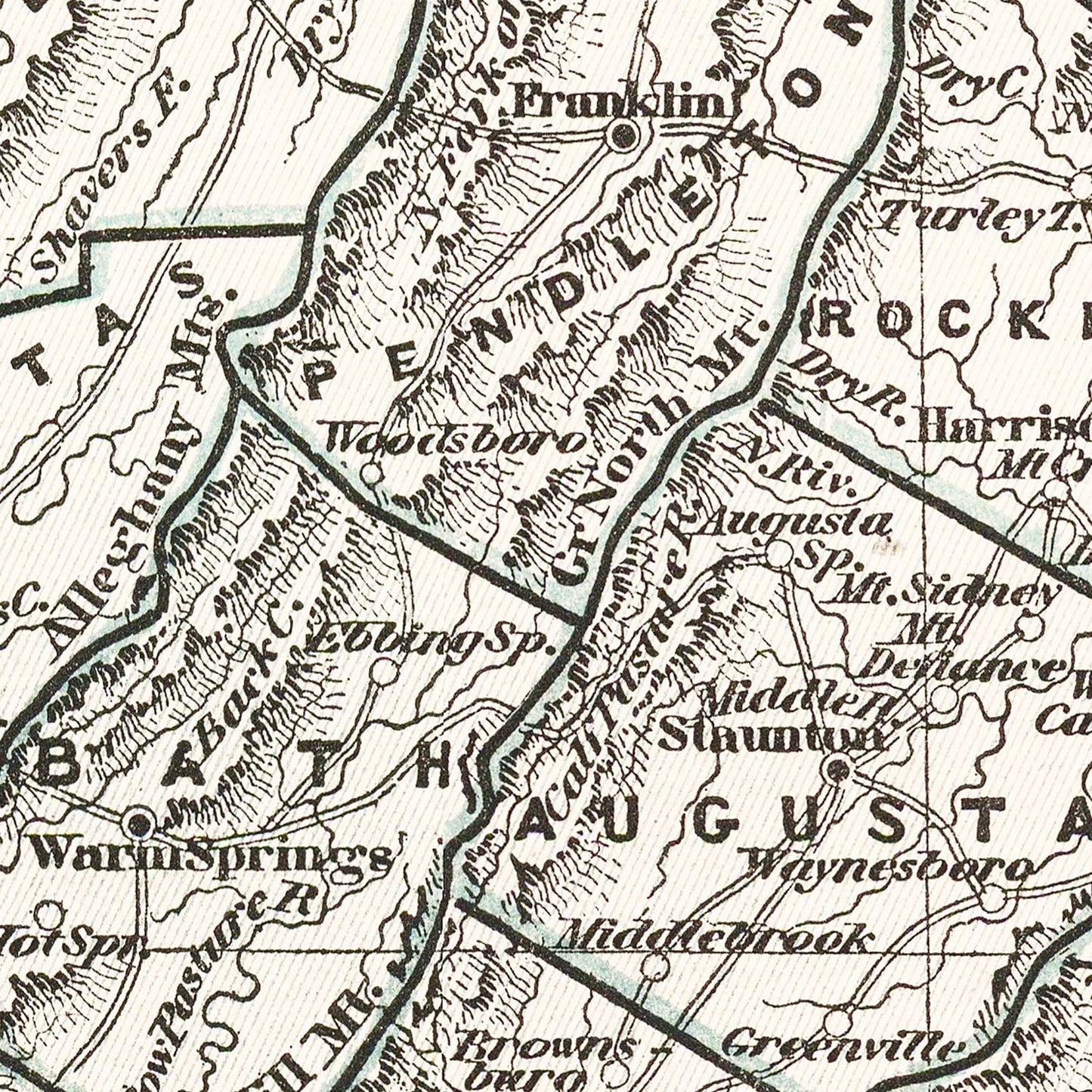 Vintage Map of Virginia, 1842 Wall Art