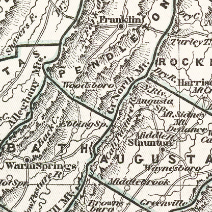 Vintage Map of Virginia, 1842 Wall Art