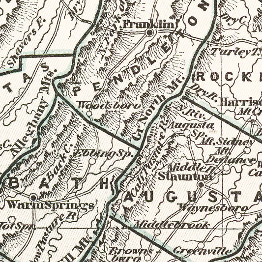 Vintage Map of Virginia, 1842 Wall Art