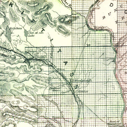 Vintage Map of Washington State, 1889