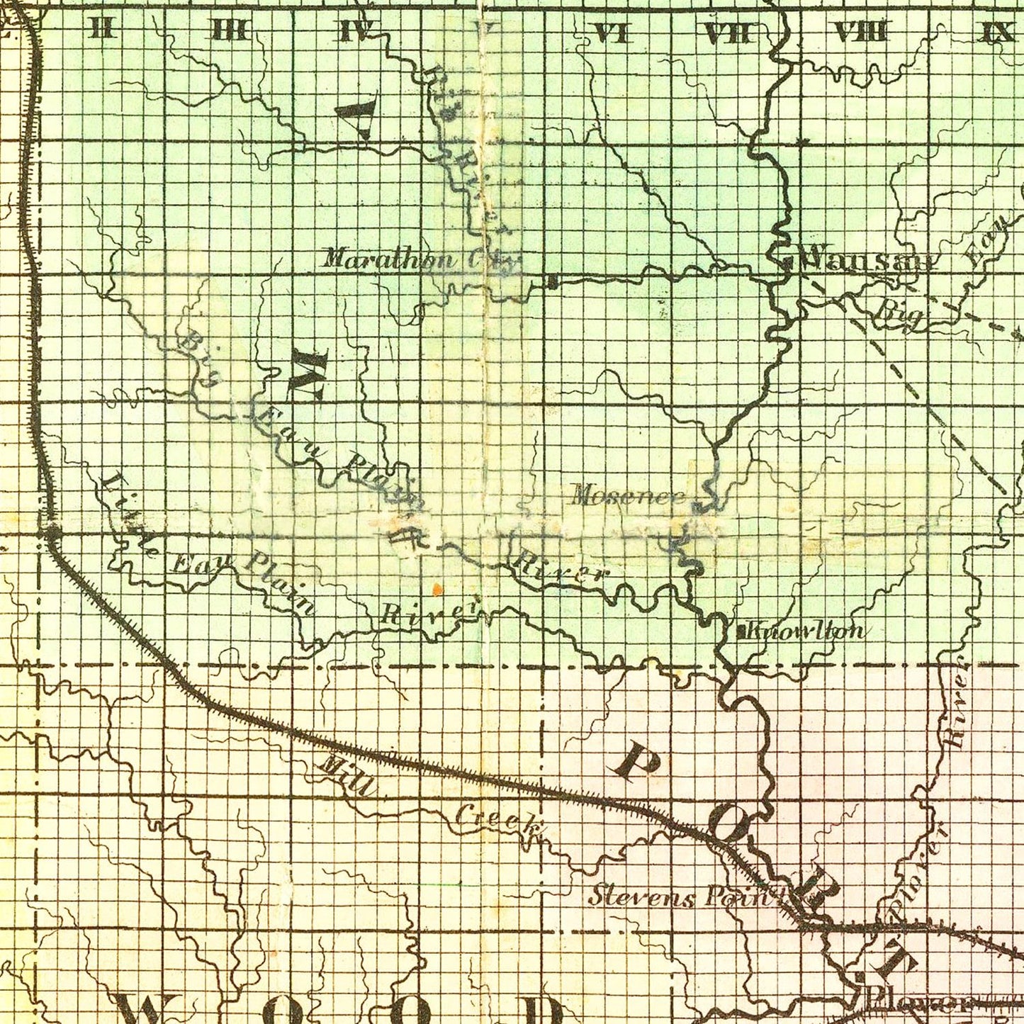 Vintage Railroad Map of Wisconsin, 1873