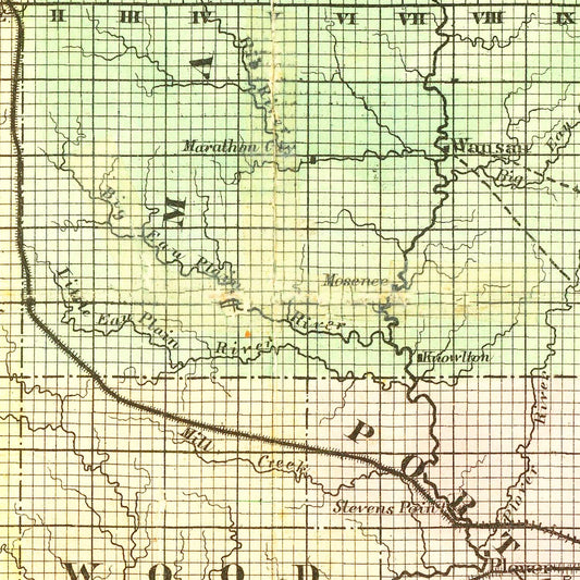 Vintage Railroad Map of Wisconsin, 1873