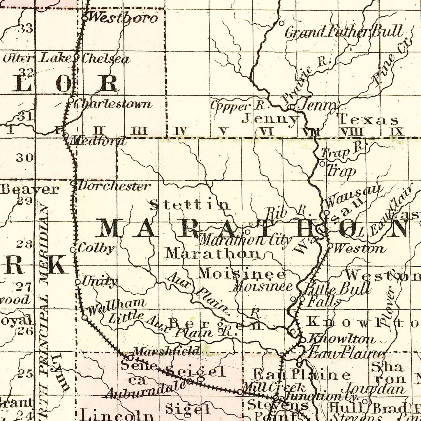 Vintage Map of Wisconsin, 1878