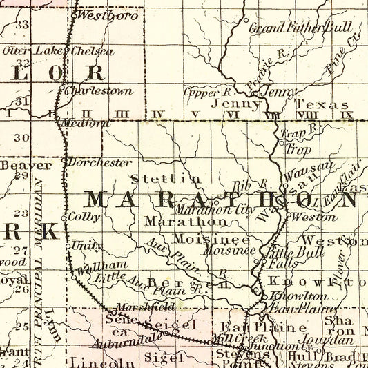 Vintage Map of Wisconsin, 1878