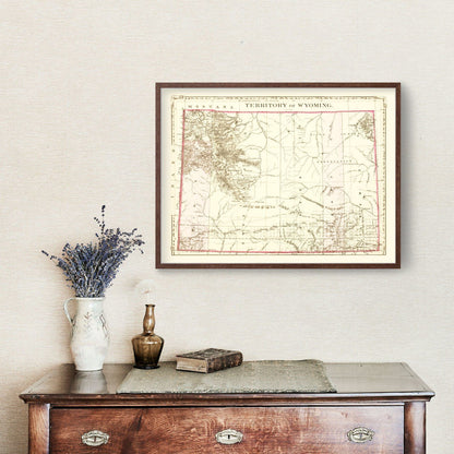 Vintage Map of Wyoming, 1880
