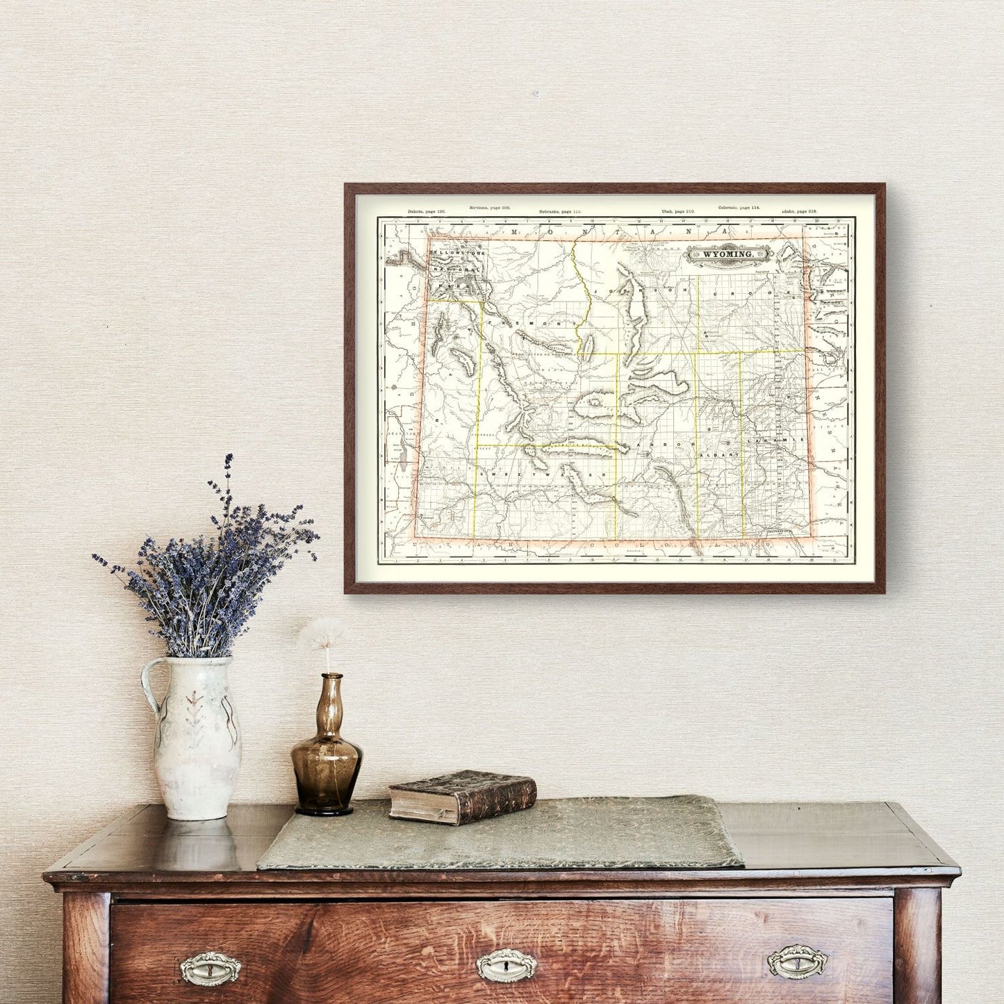 Vintage Map of Wyoming, 1884