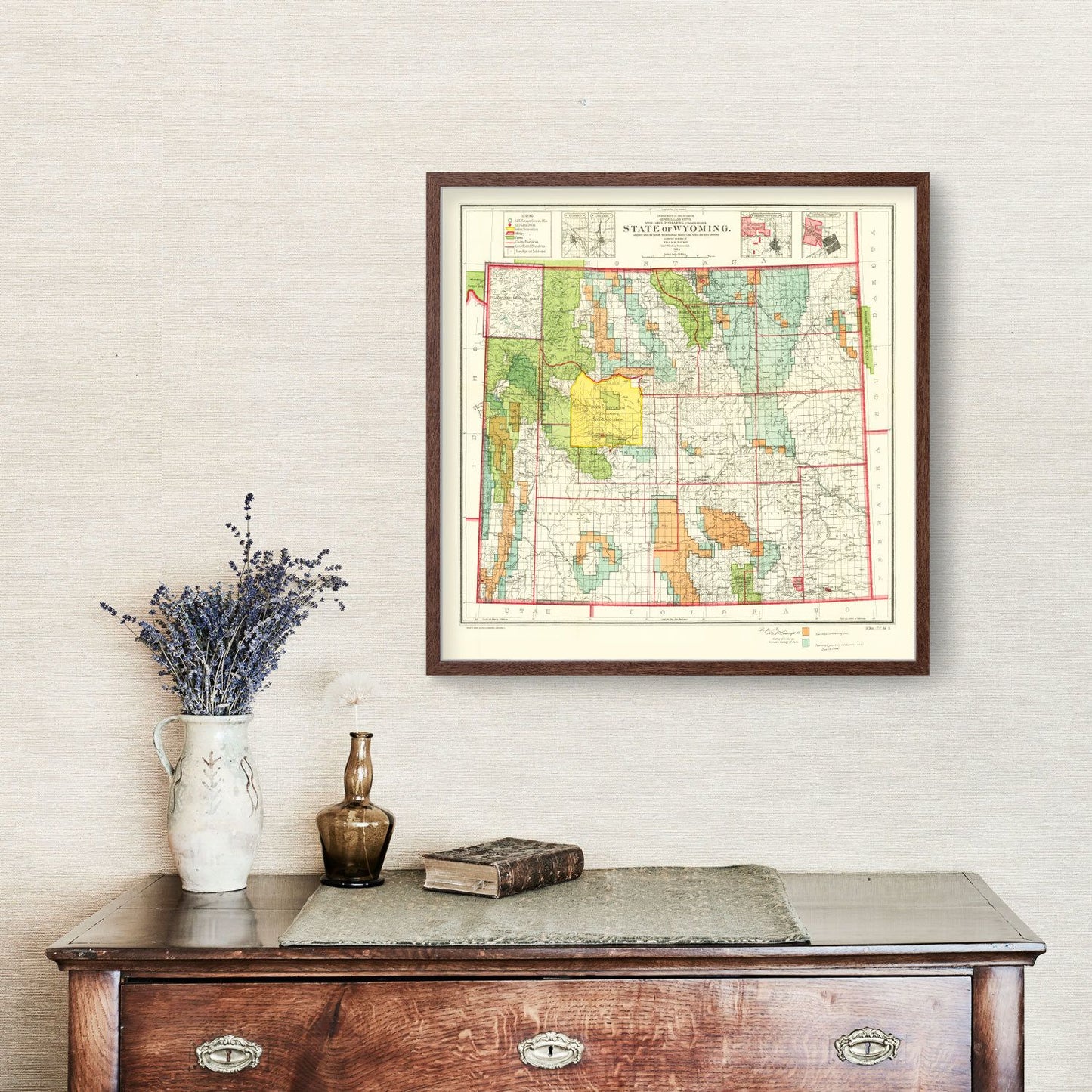 Vintage Map of Wyoming, 1905