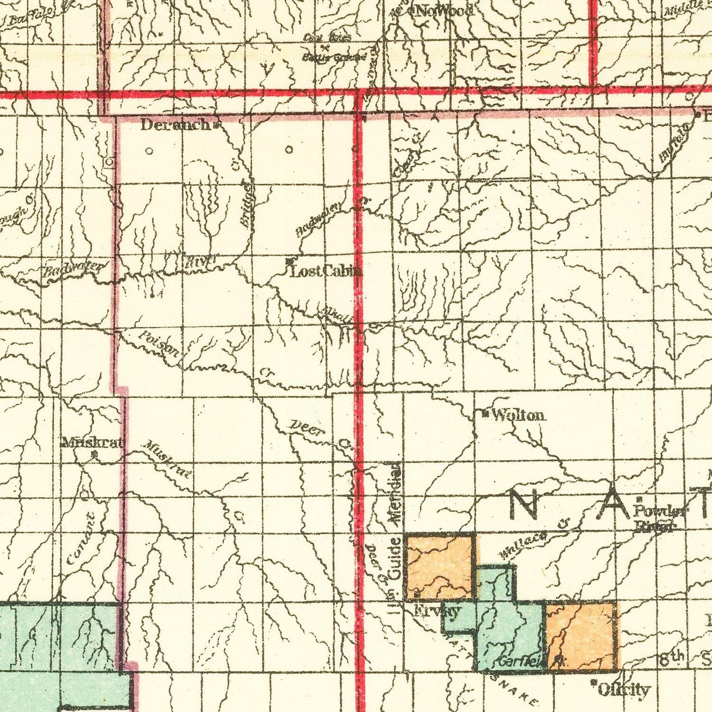 Vintage Map of Wyoming, 1905