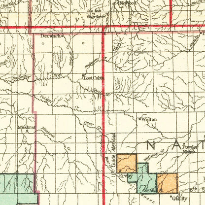 Vintage Map of Wyoming, 1905
