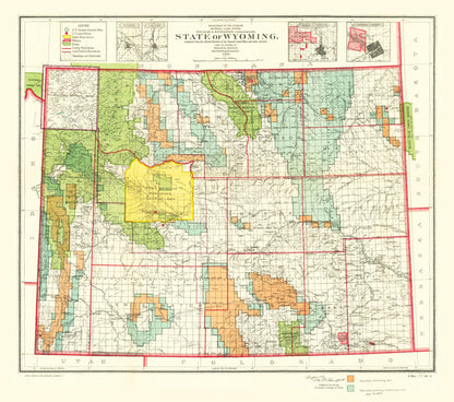 Vintage Map of Wyoming, 1905
