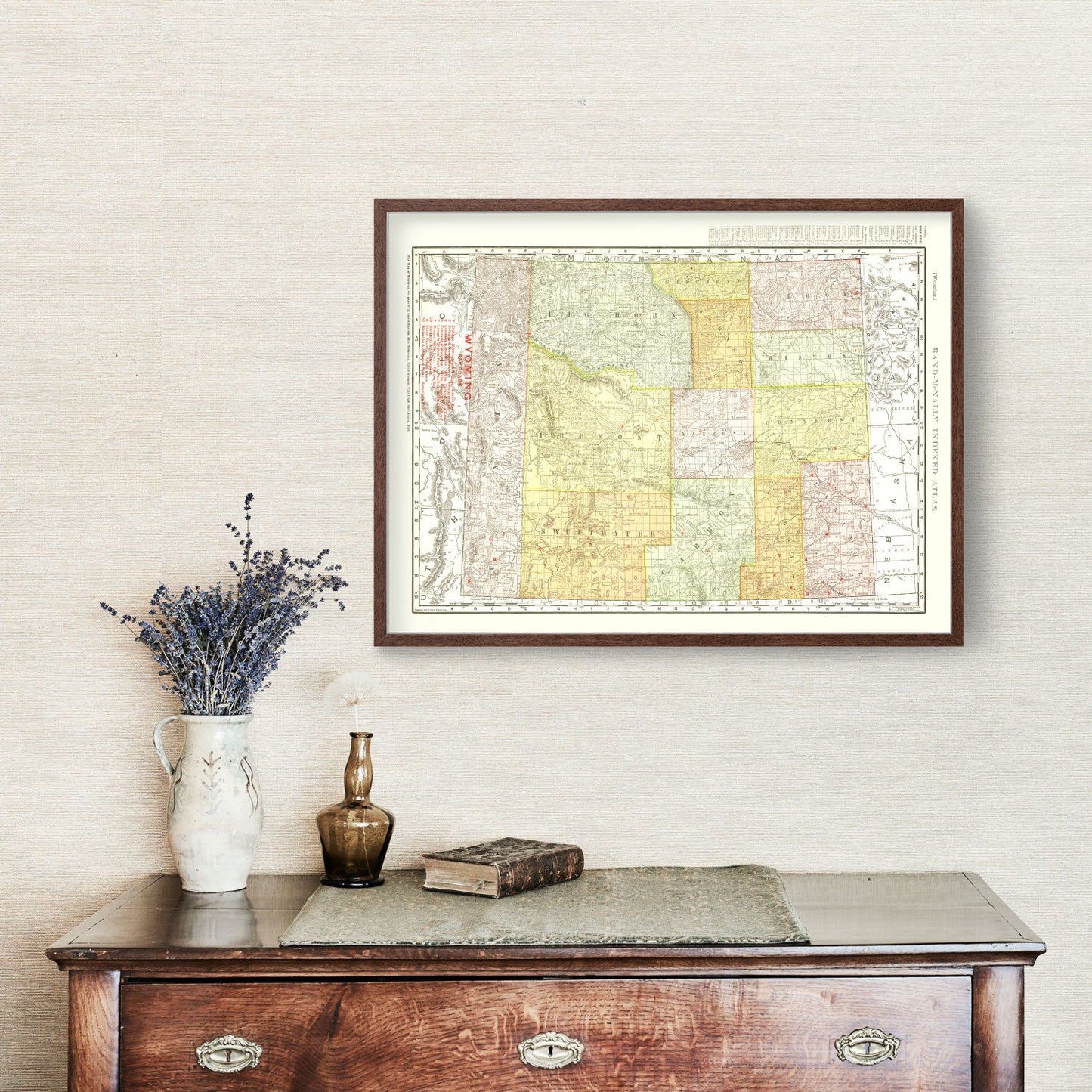 Vintage Map of Wyoming, 1908