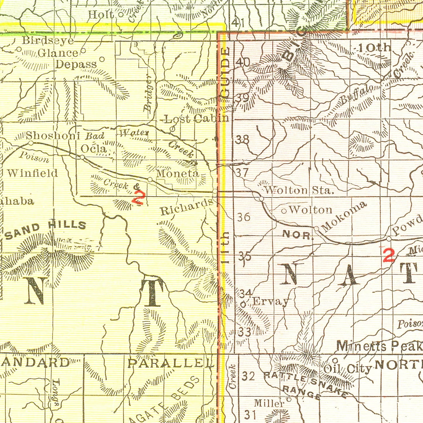 Vintage Map of Wyoming, 1908