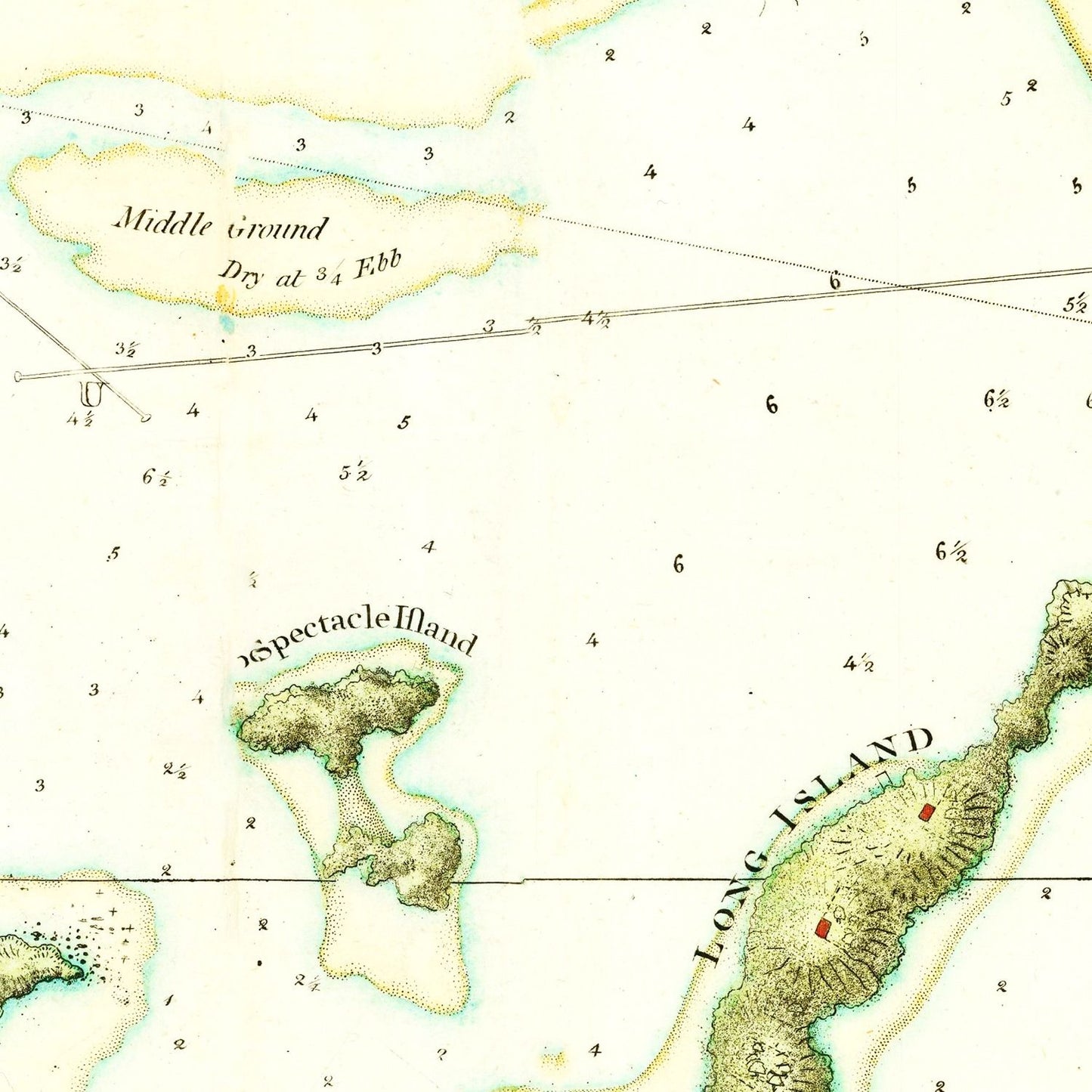 Vintage Map of Boston Harbor, 1775