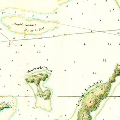 Vintage Map of Boston Harbor, 1775