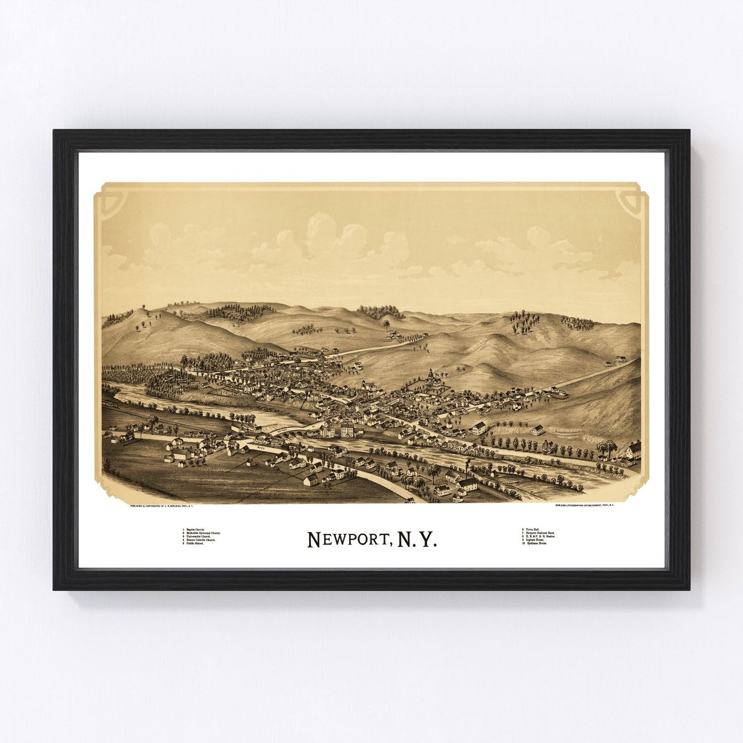 Vintage map of Newport, Herkimer County, New York, 1890