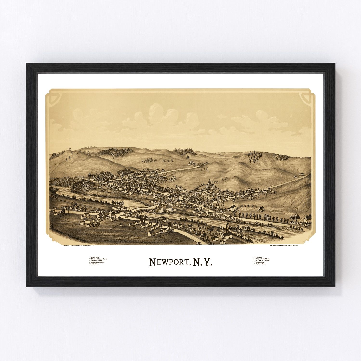 Vintage map of Newport, Herkimer County, New York, 1890