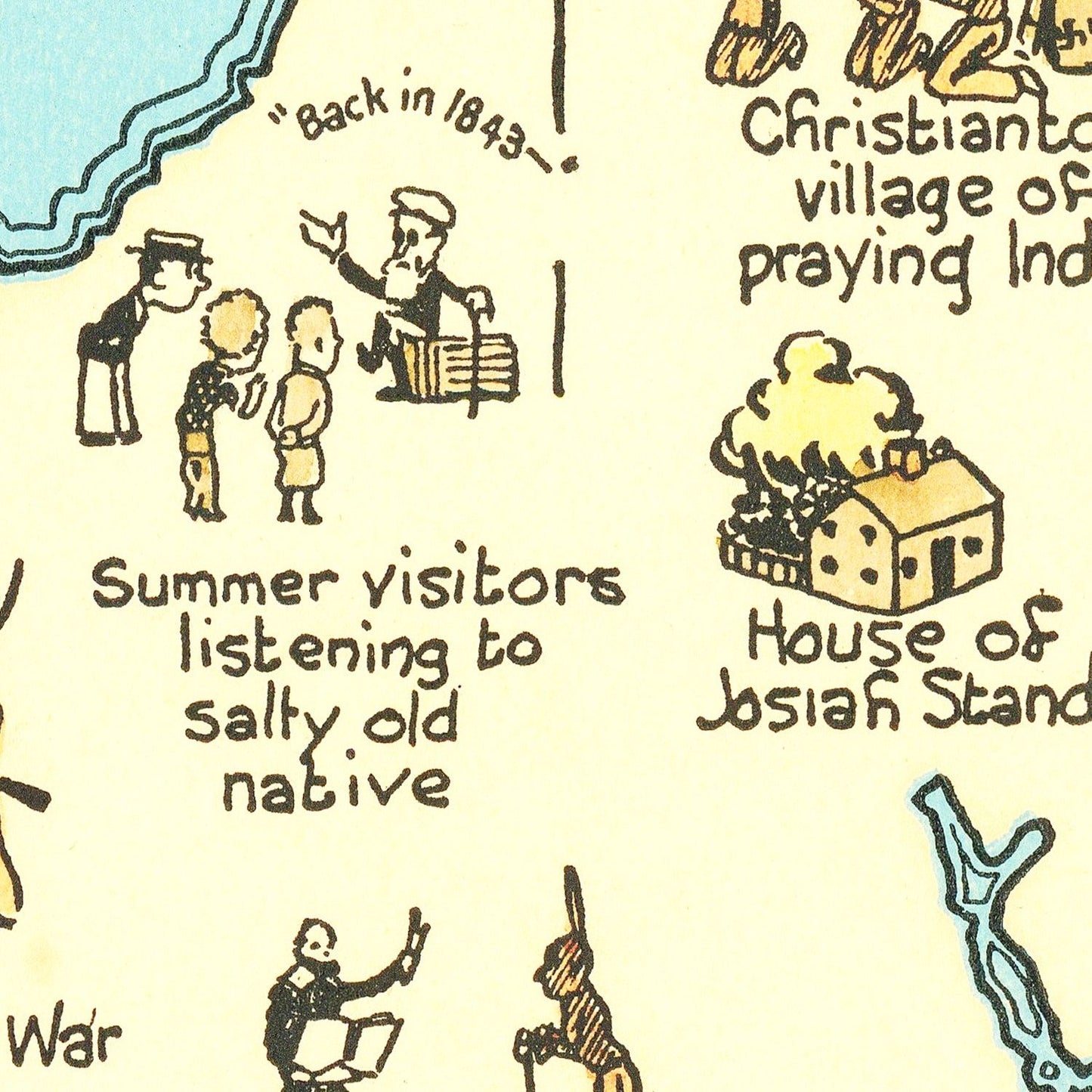 Vintage Pictorial Map of Martha's Vineyard, Massachusetts, 1930