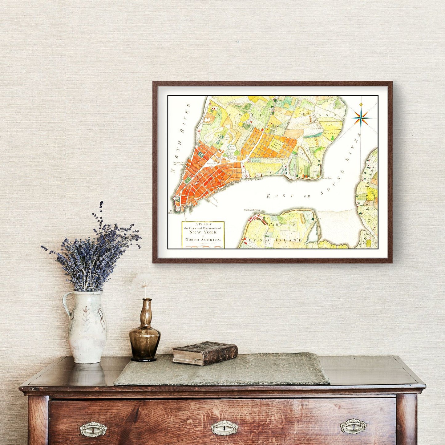 Vintage Map of New York City, New York, 1776