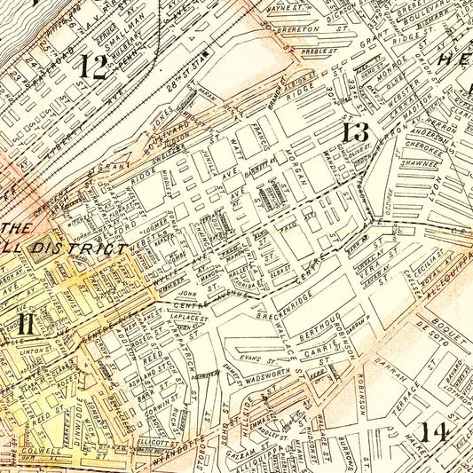 Vintage Map of Pittsburgh, Pennsylvania, 1898