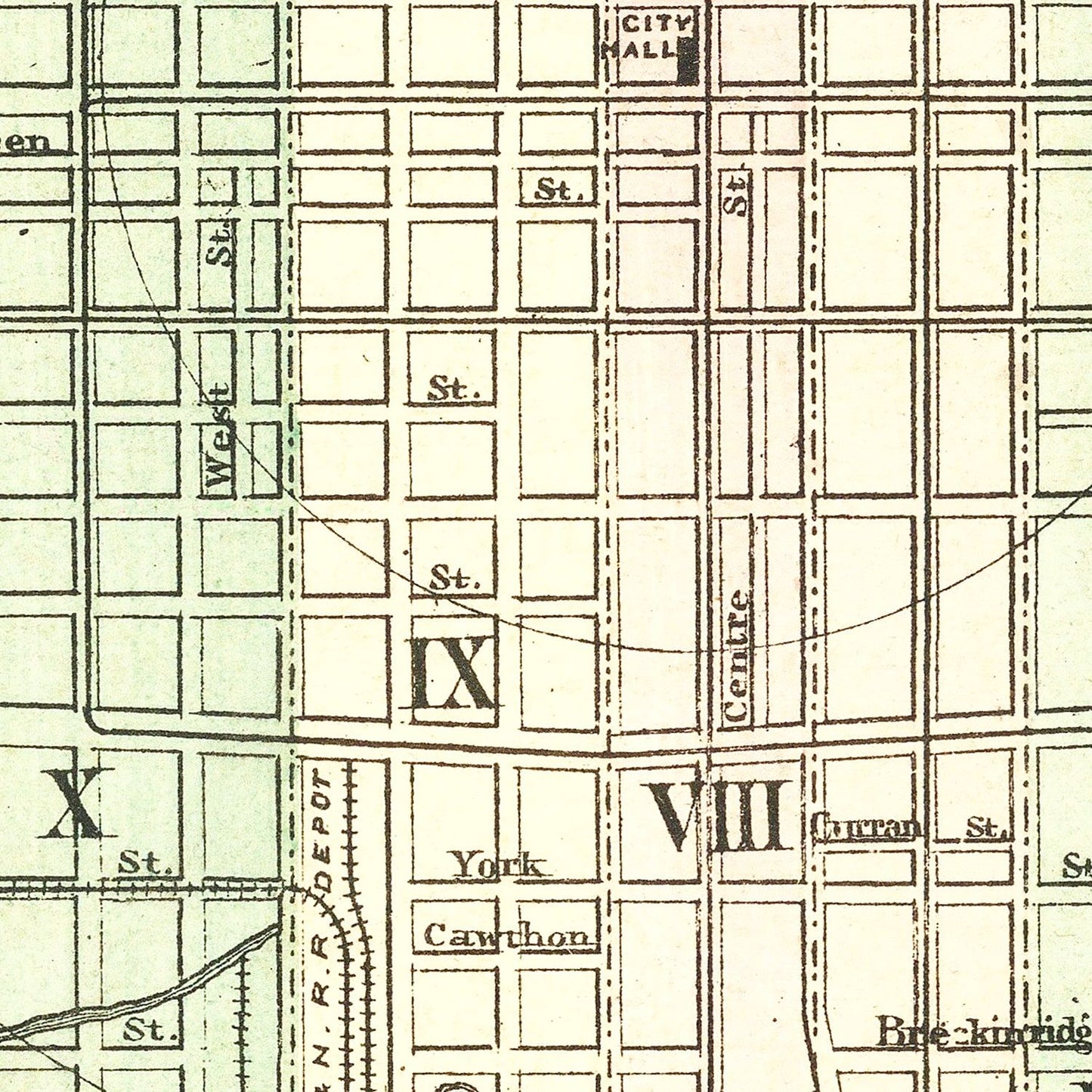 Vintage Map of Louisville, Kentucky, 1875