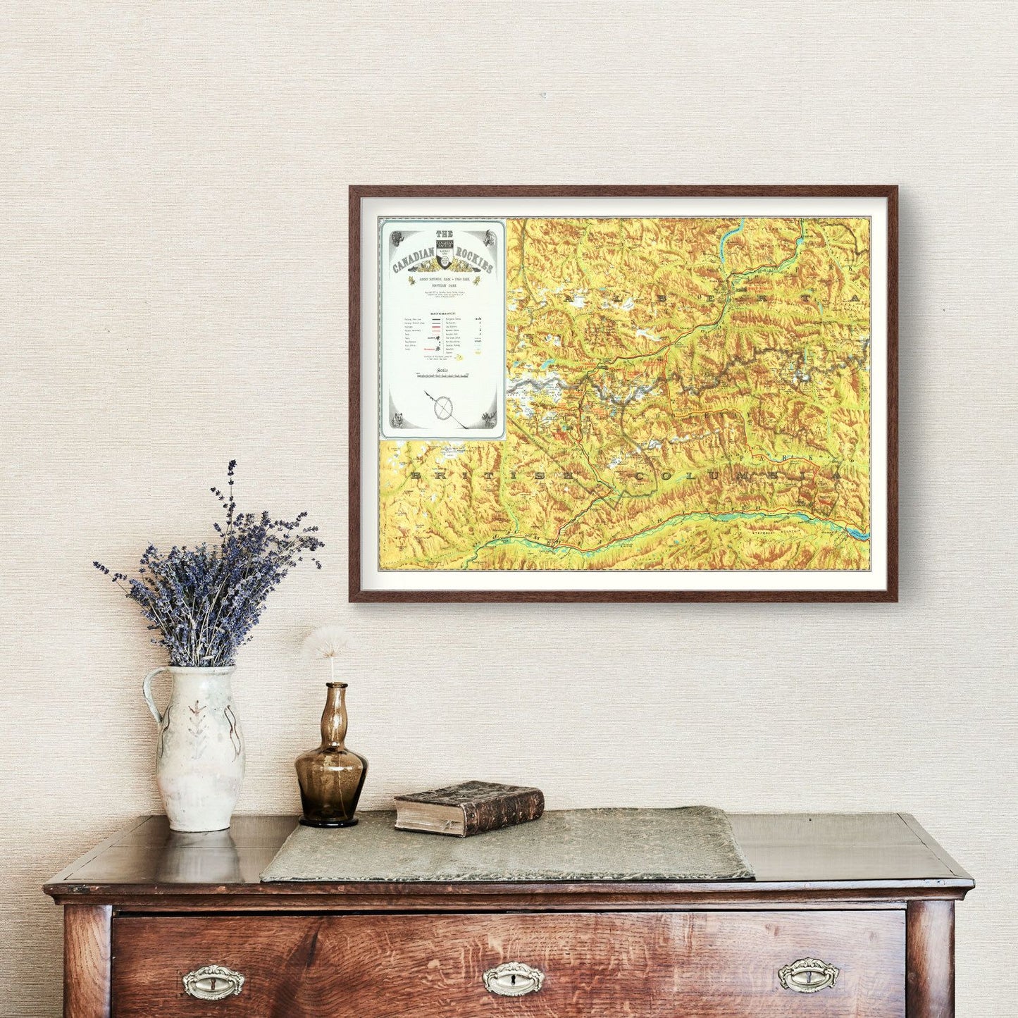 Vintage Map of the Canadian Rockies, 1930
