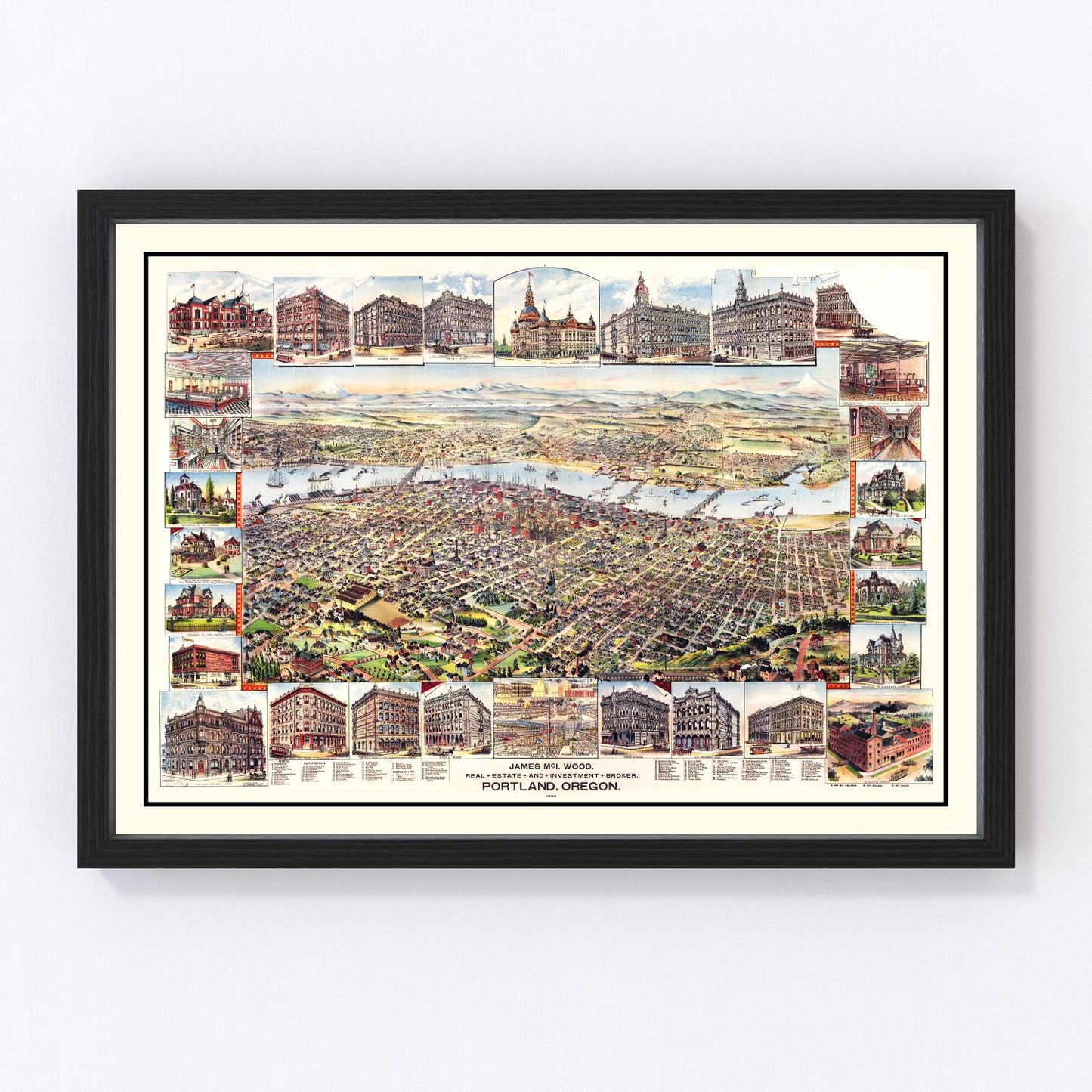 Vintage map of Portland, Oregon, 1890