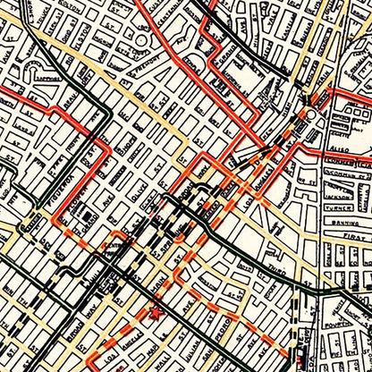 Vintage Railway Map of Los Angeles, 1906