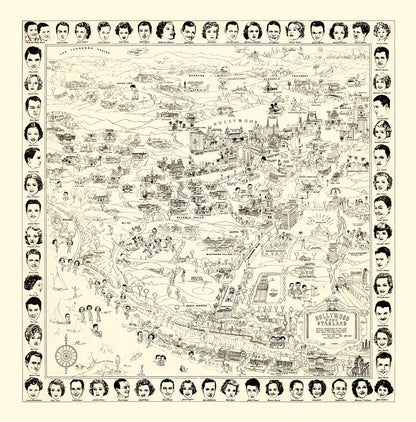 Los Angeles Movie Star Map, 1937