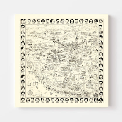Los Angeles Movie Star Map, 1937