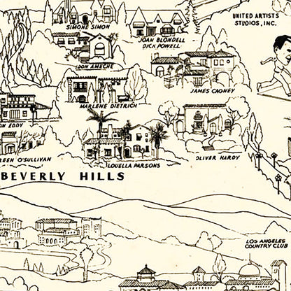 Los Angeles Movie Star Map, 1937