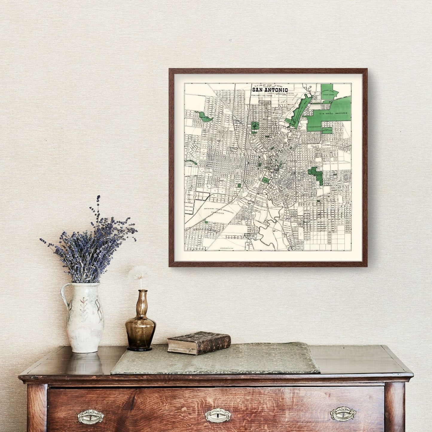 Vintage Map of San Antonio, Texas, 1909