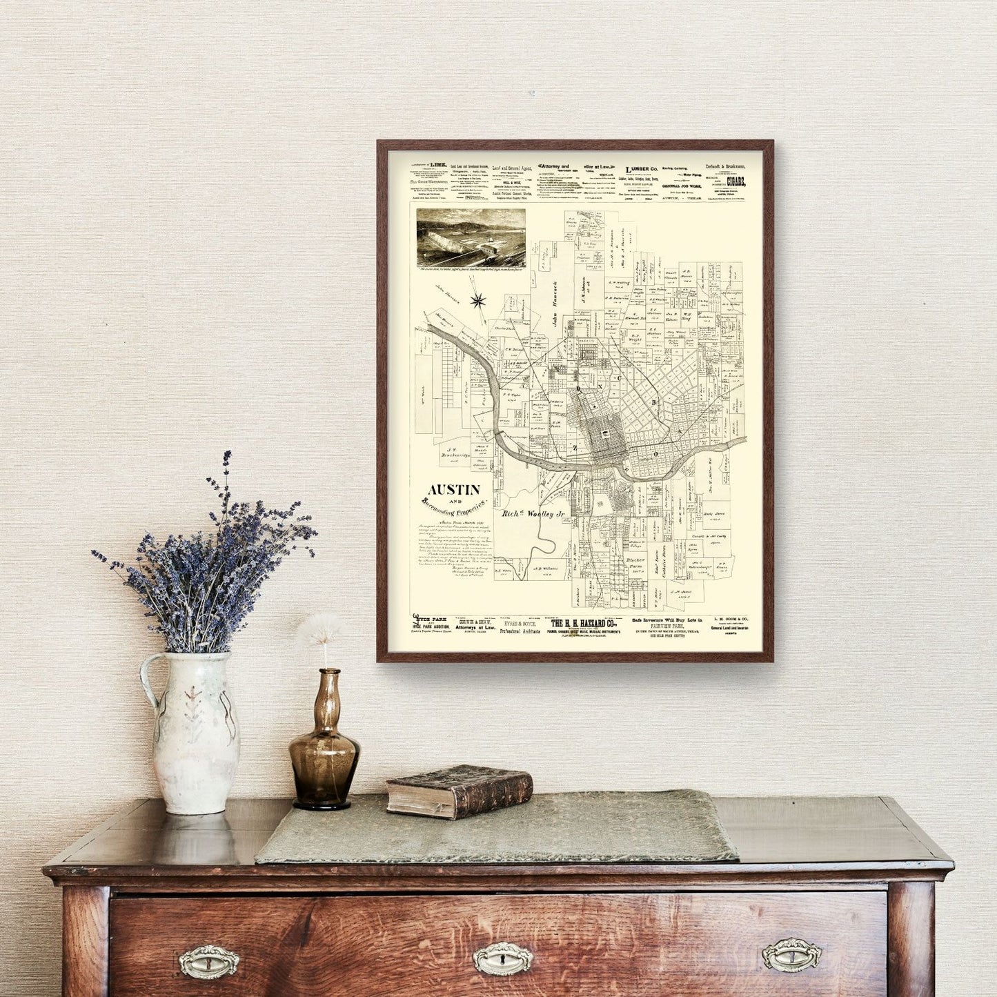 Vintage Map of Austin, Texas, 1891