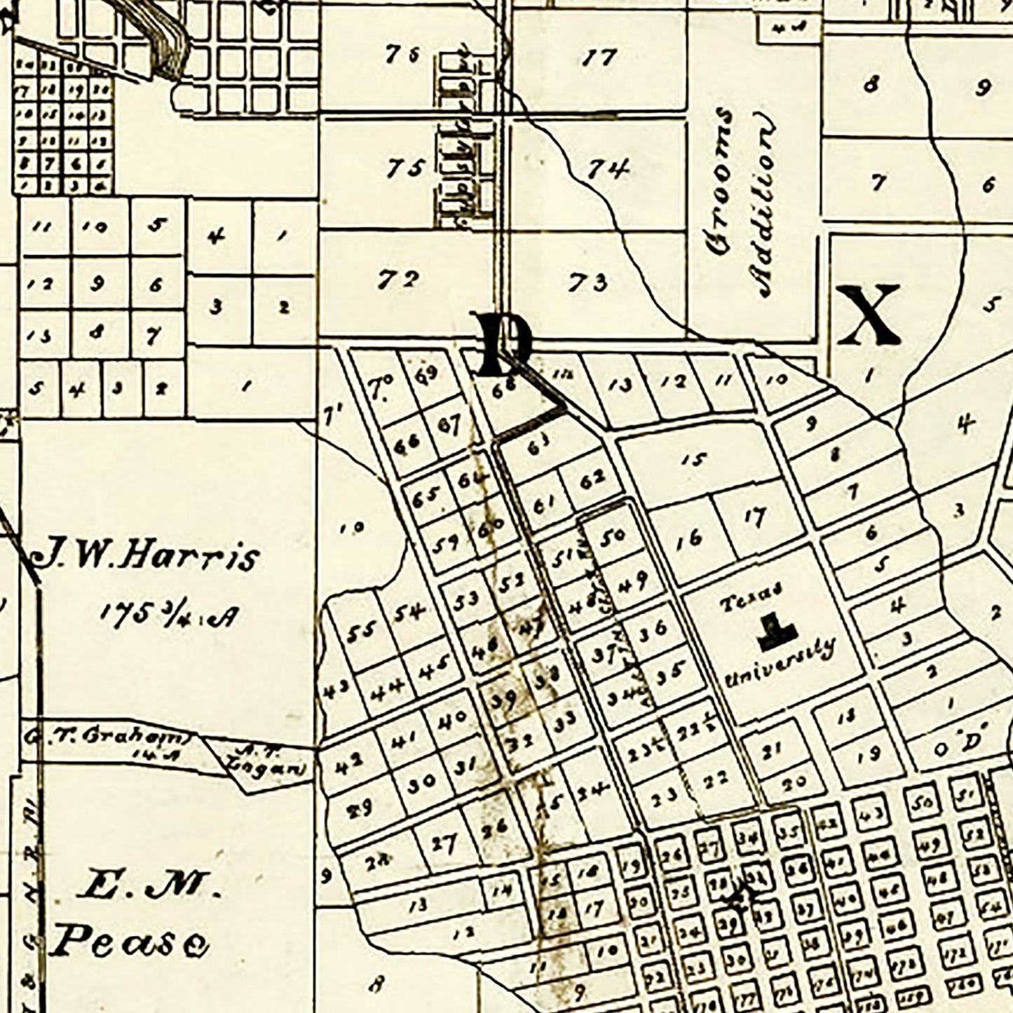 Vintage Map of Austin, Texas, 1891