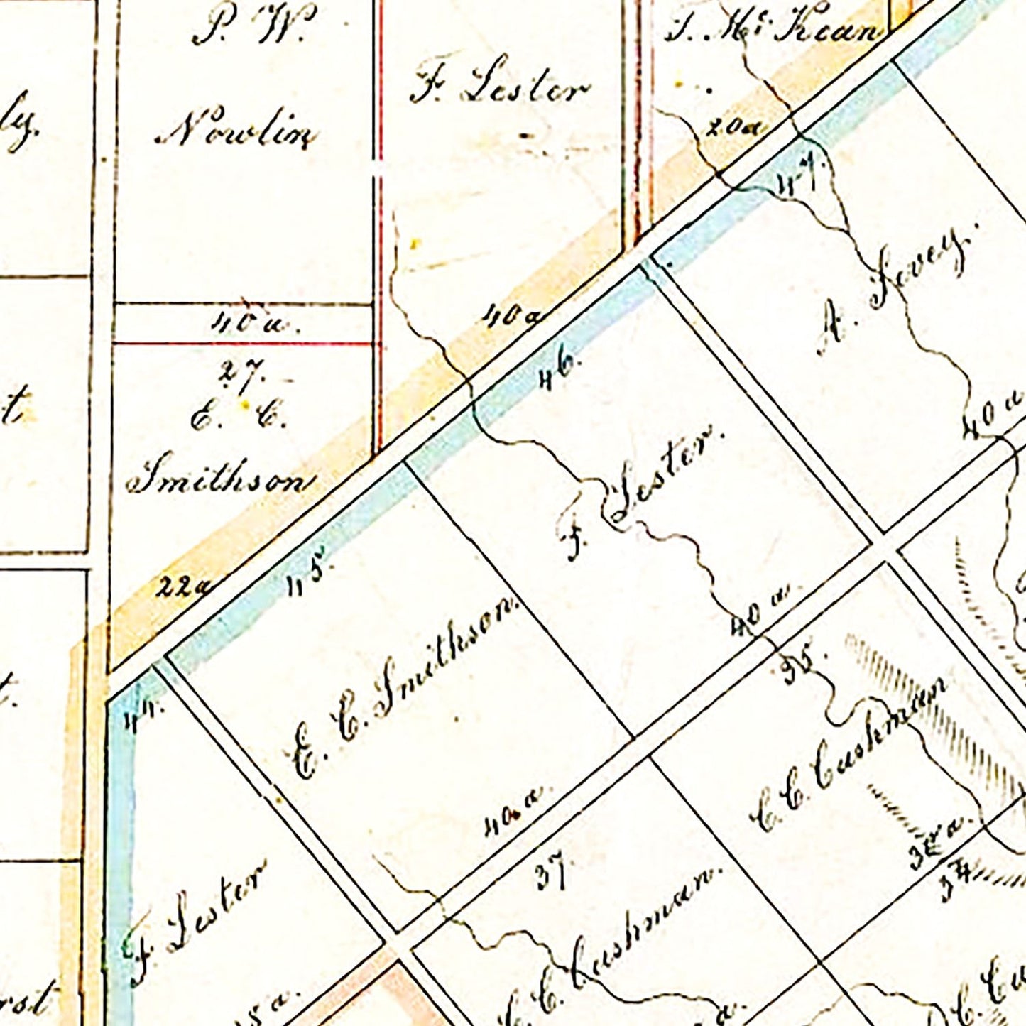 Vintage Map of Austin, Texas, 1850