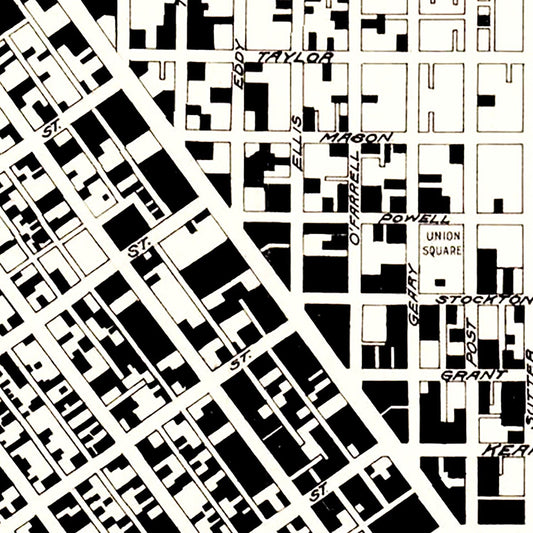 Vintage Map of San Francisco, California, 1908
