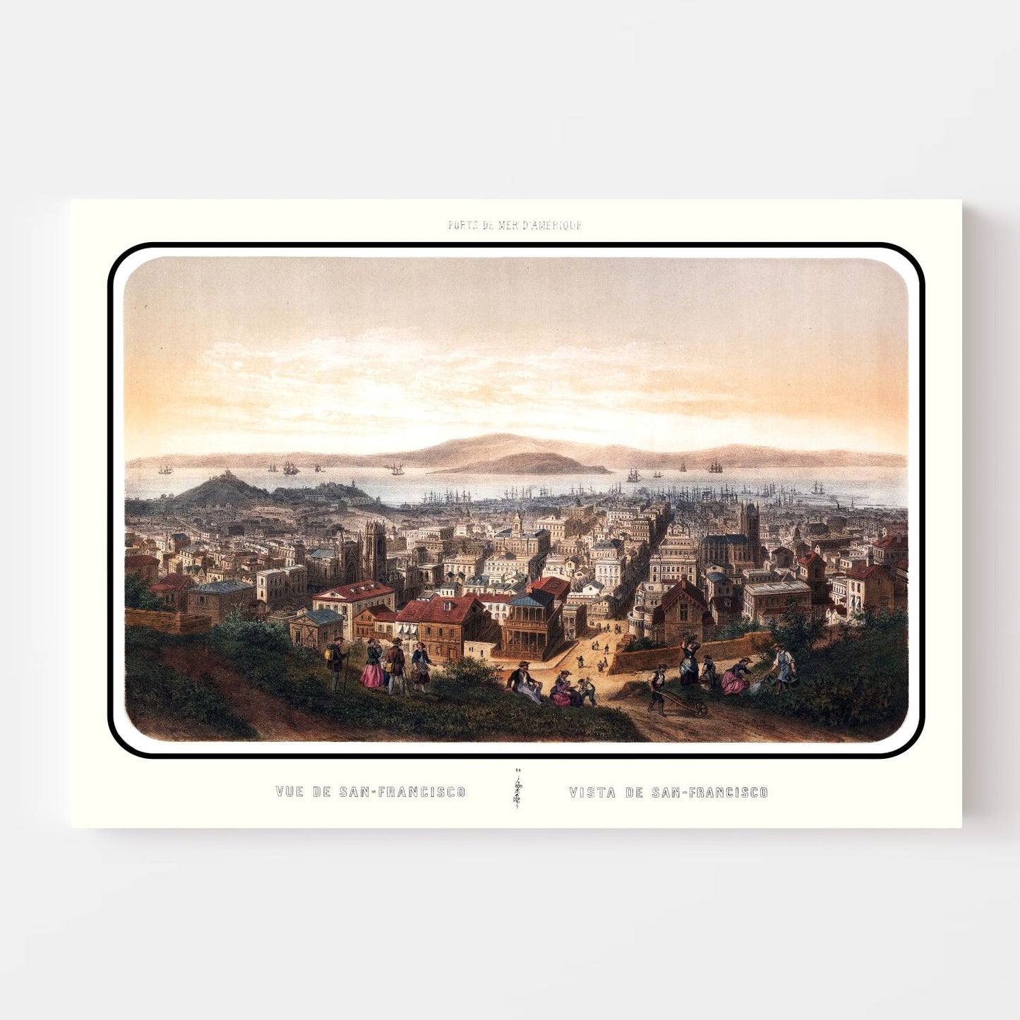 Vintage Map of San Francisco, California, 1860
