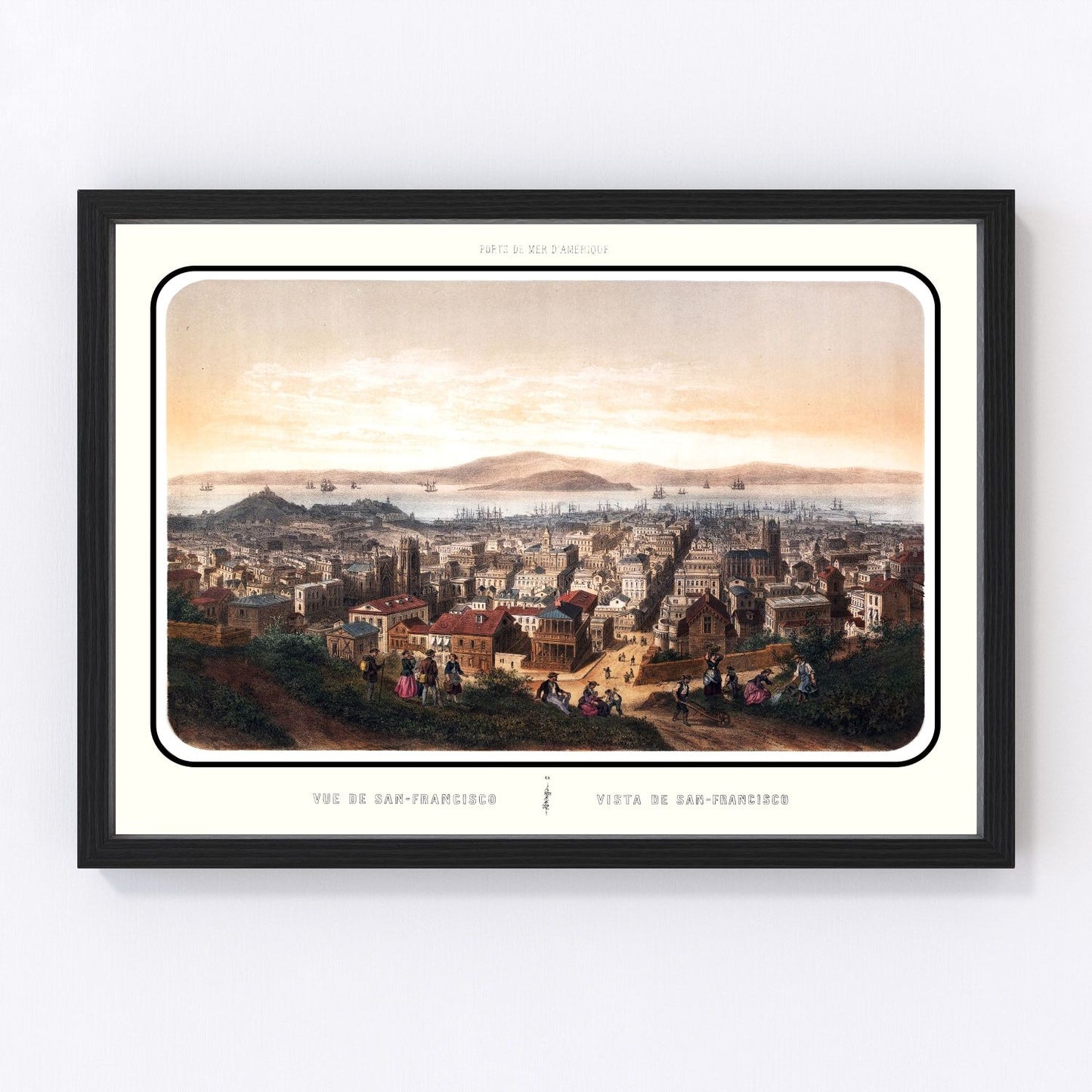 vintage map of San Francisco, California, 1860