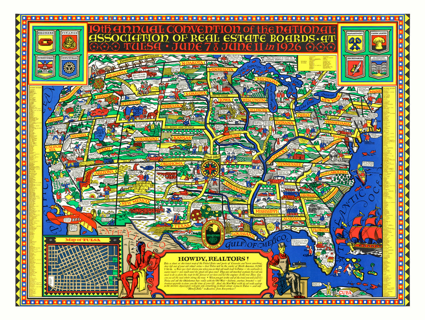 National Association of Real Estate Boards US Map, 1926