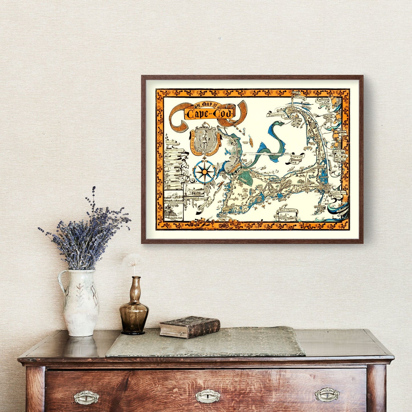 Vintage Map of Cape Cod, Massachusetts, 1926