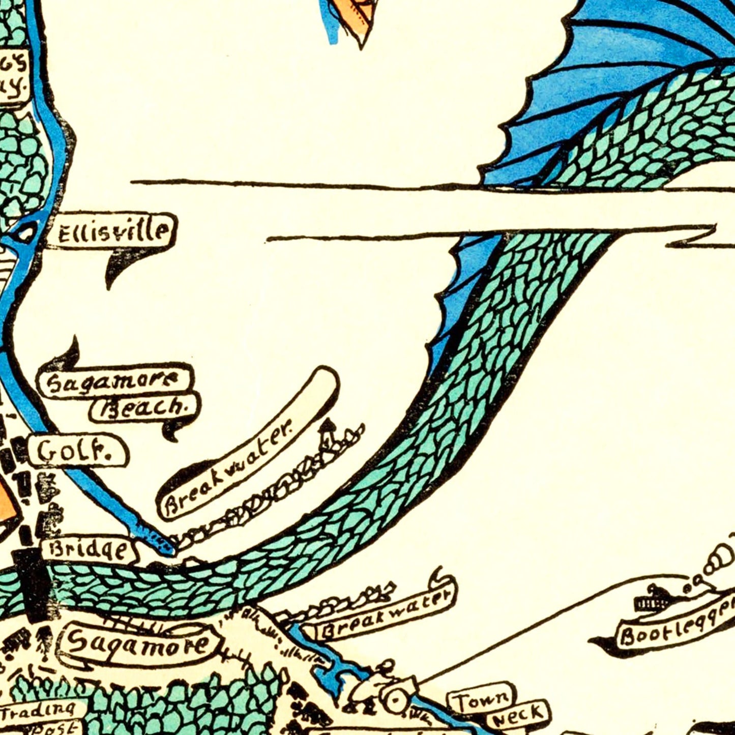 Vintage Map of Cape Cod, Massachusetts, 1926