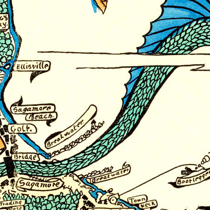 Vintage Map of Cape Cod, Massachusetts, 1926