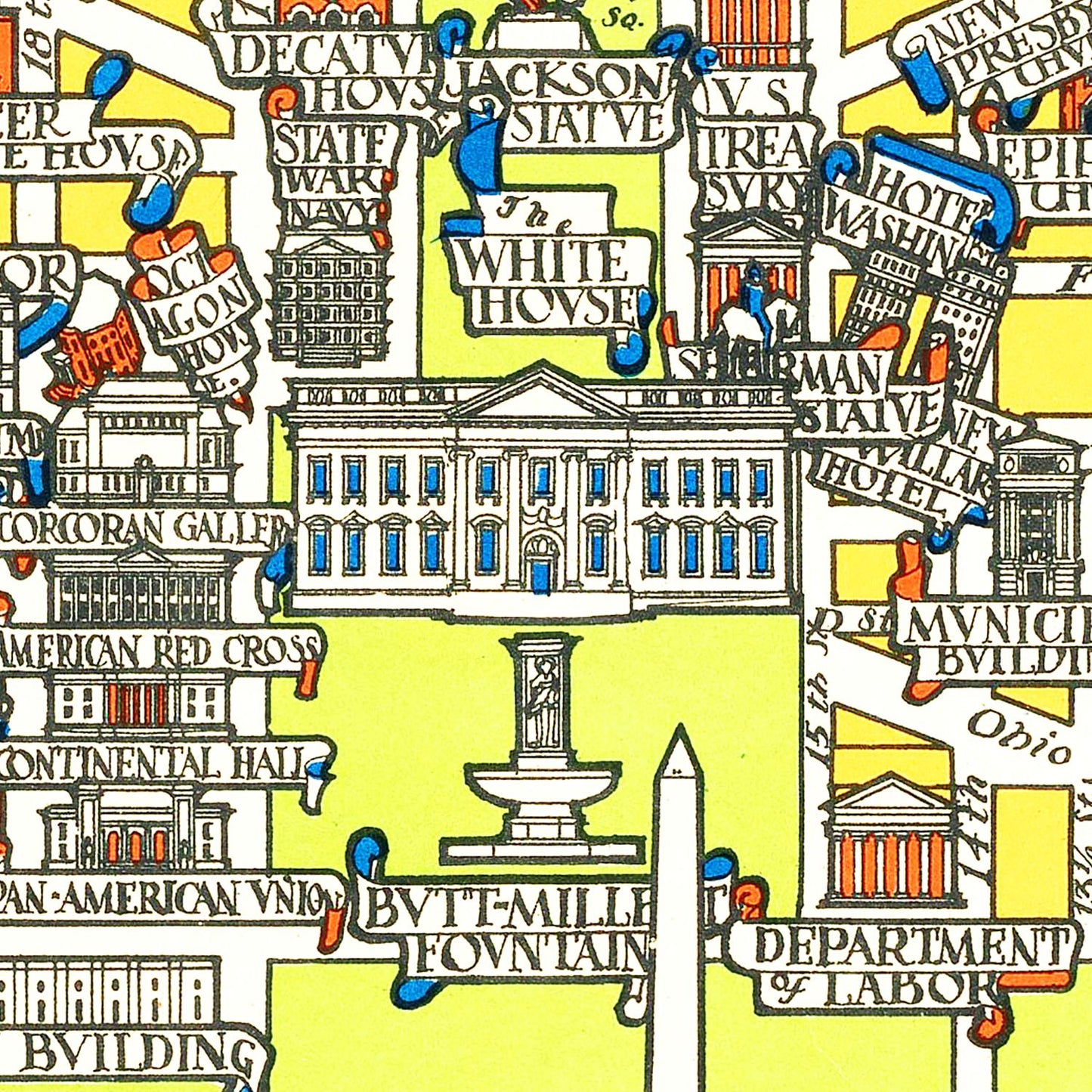 Vintage Map of Washington, DC, 1926