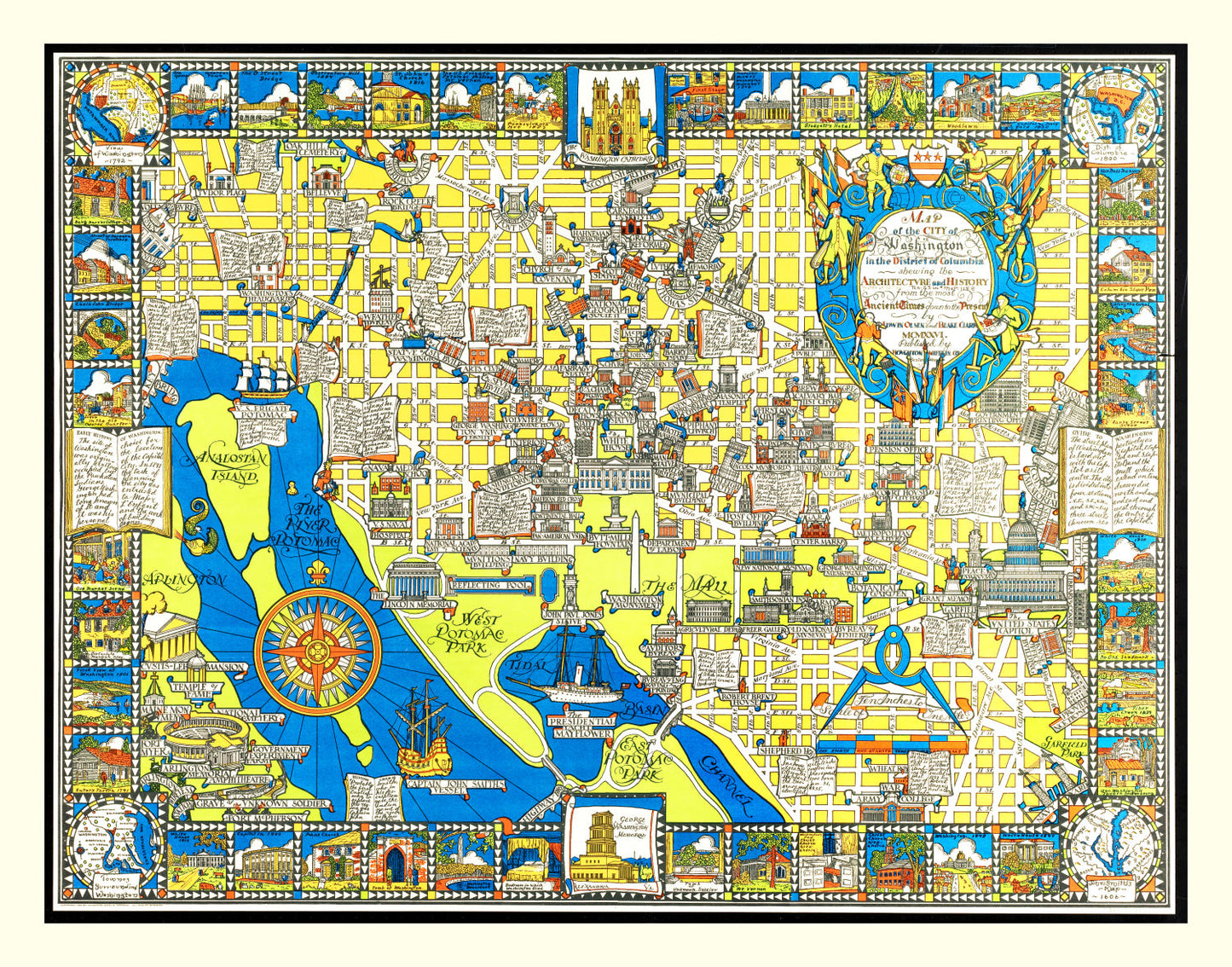 Vintage Map of Washington, DC, 1926