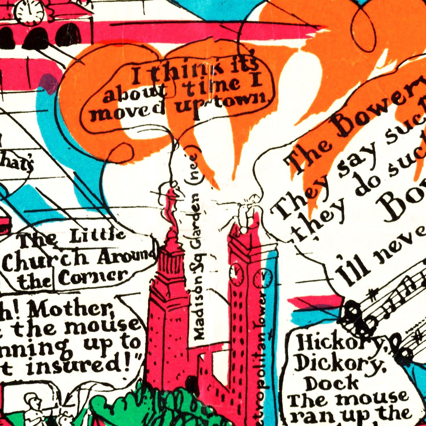 Vintage Map of New York City, New York, 1925